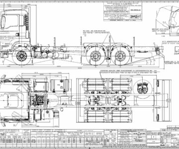 Чертеж MAN TGS 26.360 6x4 BL Габаритный чертёж