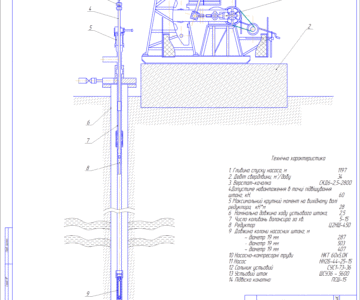 Чертеж Скважинная штанговая насосная установка