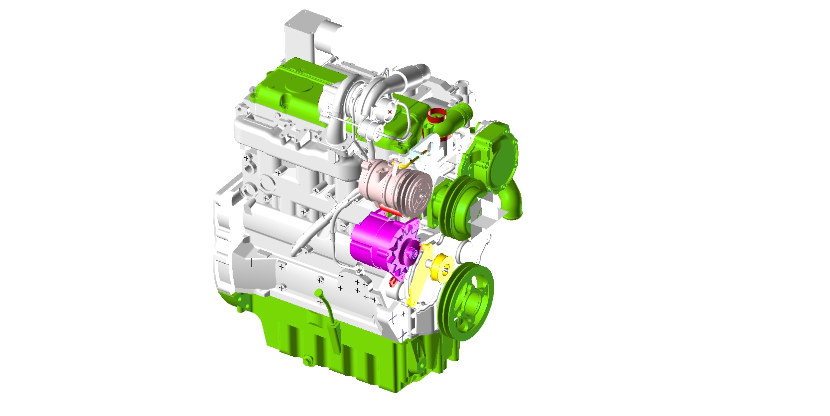 3D модель Двигатель Perkins 110 hp