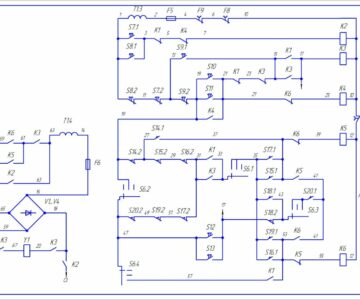 Чертеж Сборник электросхем на фрезерный станок 6Р12