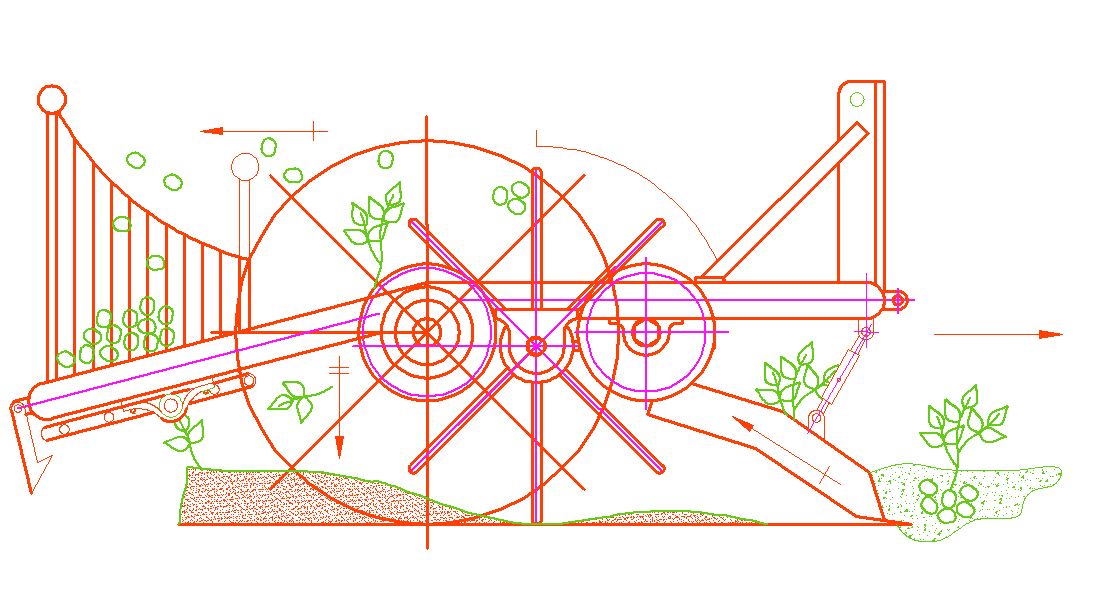 Чертеж Схема картофелевыкапывателя
