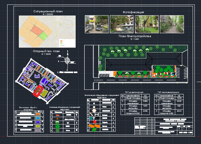 Чертеж Благоустройство городской территории