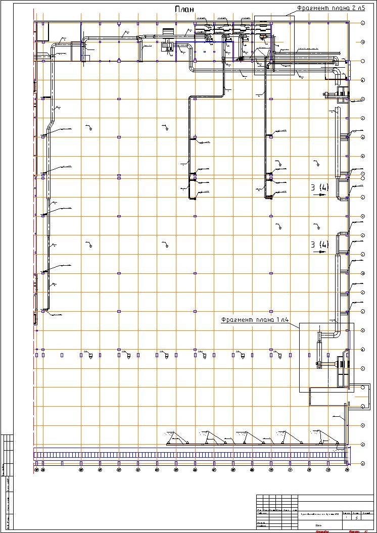 Чертеж Проект отопления и вентиляции производственного помещения