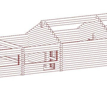 3D модель Сруб из оцилиндрованного бревна (баня,беседка) 3D