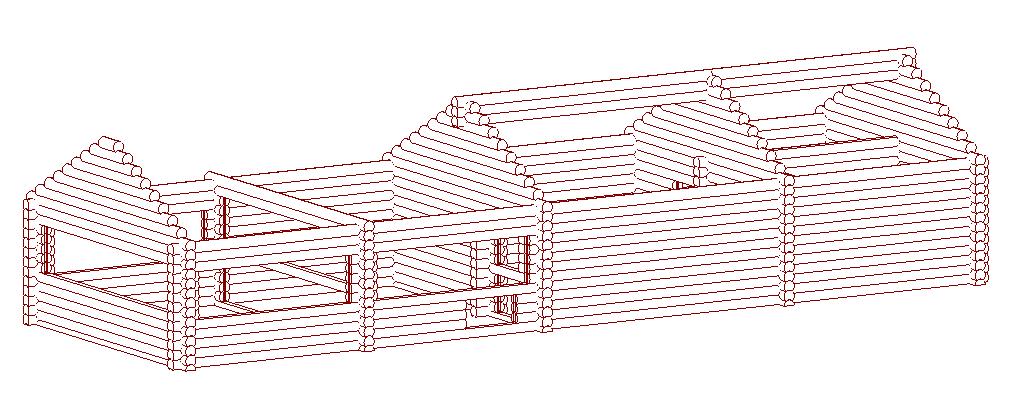 3D модель Сруб из оцилиндрованного бревна (баня,беседка) 3D