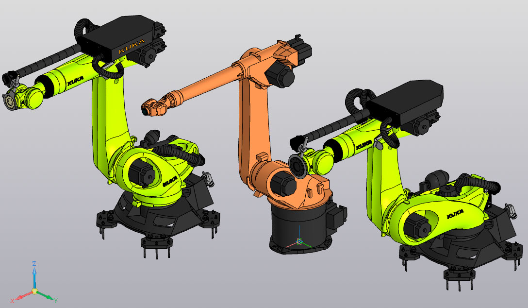 3D модель Промышленные роботы KUKA KR90 KR30 KR240