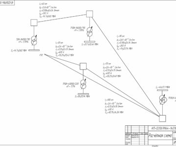 Чертеж курсовой проект на тему: «Расчёт электрических сетей