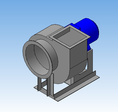 3D модель Габаритная модель центробежного вентилятора ВЦ 14-46