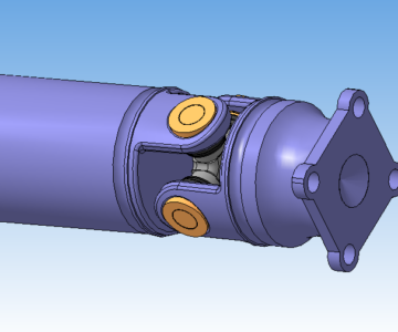 3D модель Карданный вал с крестовиной в сборе