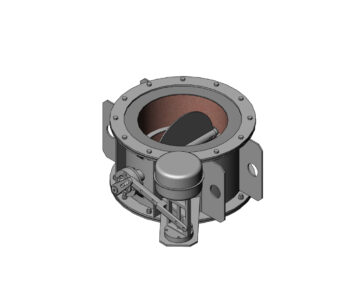 3D модель Затвор поворотный Ду 500 с пневмоприводом