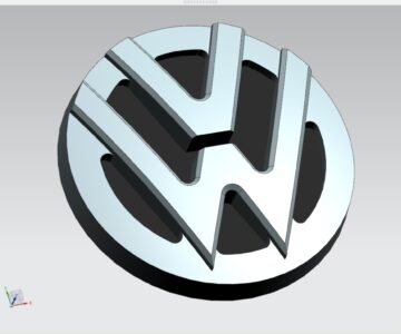 3D модель Выпуклый значок Volkswagen