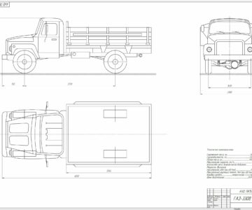 Чертеж Росчет оценочных показателей тягово-скоросных свойств автомобиля ГАЗ-3308, описание его конструкции и расчет деталей автомобиля