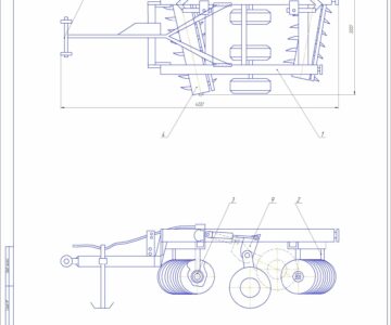 Чертеж Борона дисковая БДТ-3М