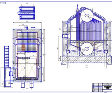 Чертеж Тепловой расчет котельного агрегата ДКВр-6,5-13
