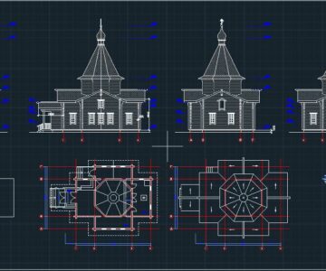 Чертеж Храм часовня