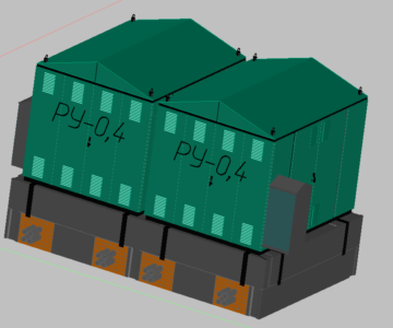 3D модель 2КТПГС 1000/10/0,4 кВ + 3СК5