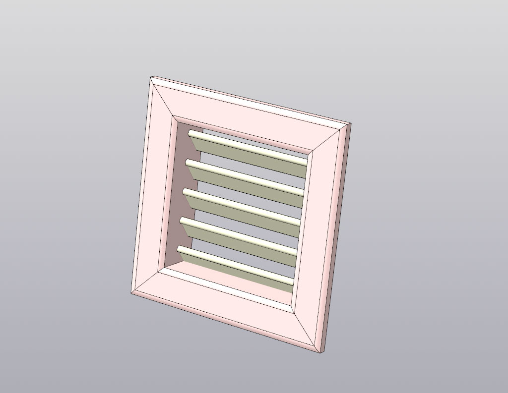 3D модель Решетка вентиляционная 100х100 регулируемая