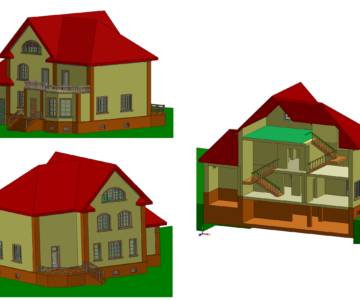 3D модель 3Д-проект коттеджного дома