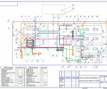 Чертеж Схема расположения оборудования и технологическая обвязка БУ3000ЭУК
