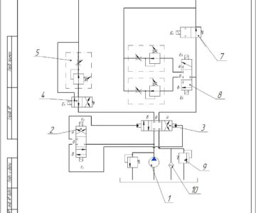 Чертеж Расчет принципиальной схемы гидропривода поступательного движения