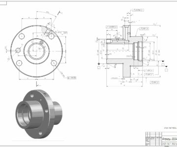 3D модель Детальная разработка технологического процесса обработки детали фланец и разработка управляющей программы для обработки детали на станках с ЧПУ