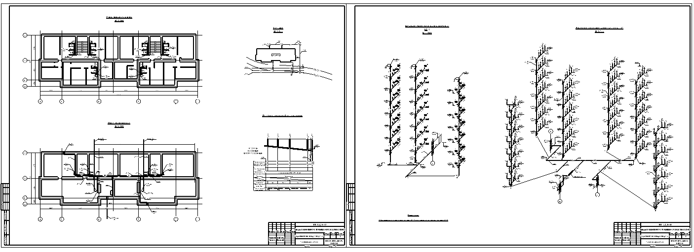 Чертеж Водоснабжение 2в, здание 7 этажей
