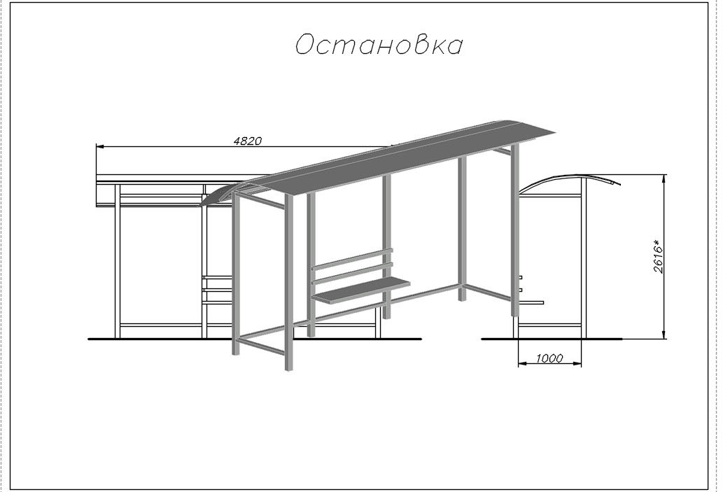 3D модель 3D модель автобусной остановки