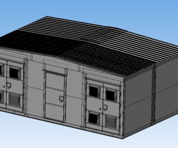 3D модель Модульное здание трансформаторной подстанции из двух модулей