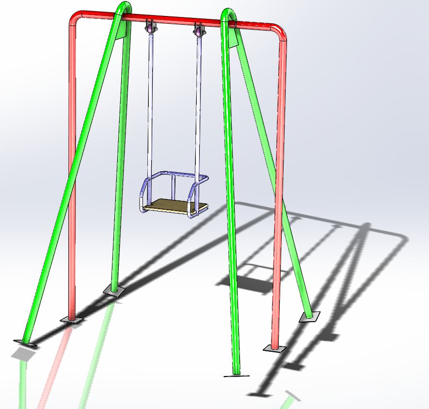 3D модель Качели детские из труб