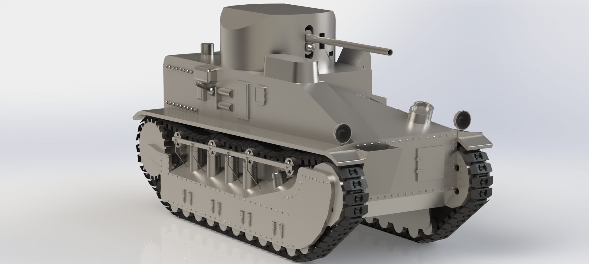 3D модель Танк Vickers Medium Mk. I