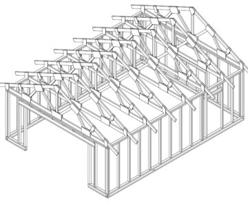 3D модель Каркасный гараж 6х8
