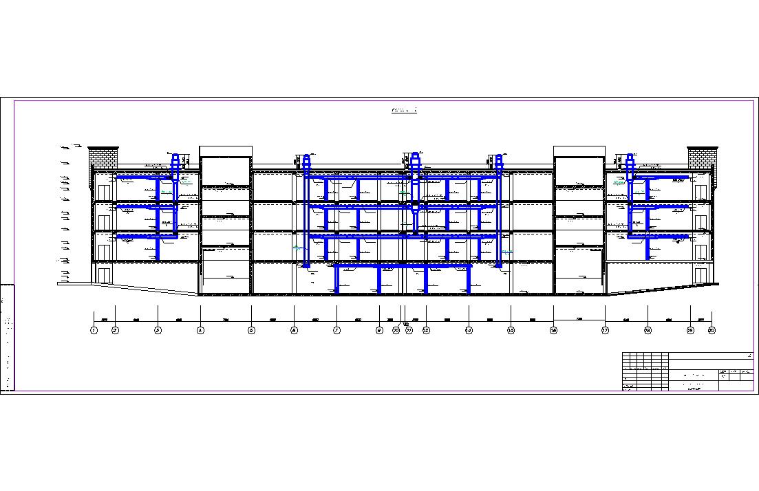 Чертеж вентиляция, дымоудаления 4-этажного паркинга