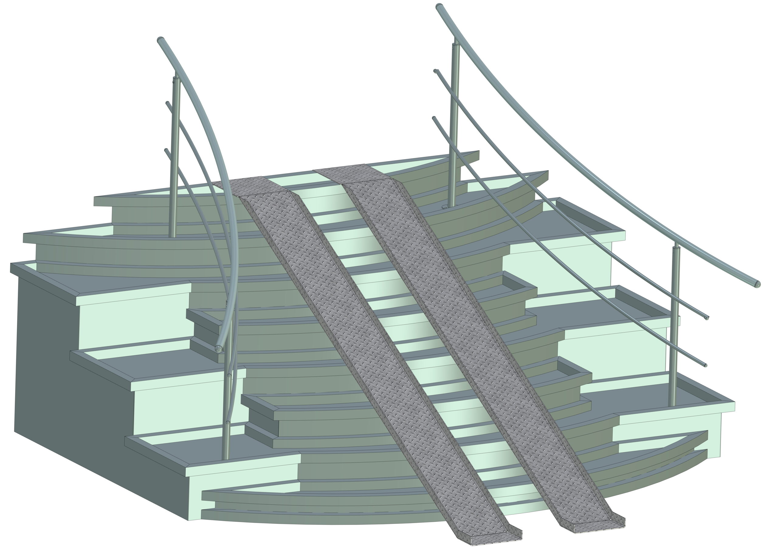 3D модель Лестница с пандусом