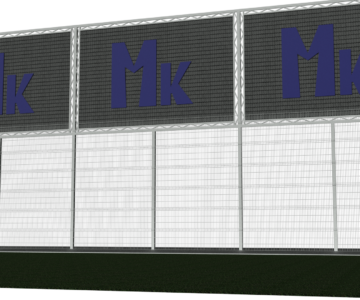 3D модель Ограждение для футбольного поля. Еврозабор + рекламные щиты