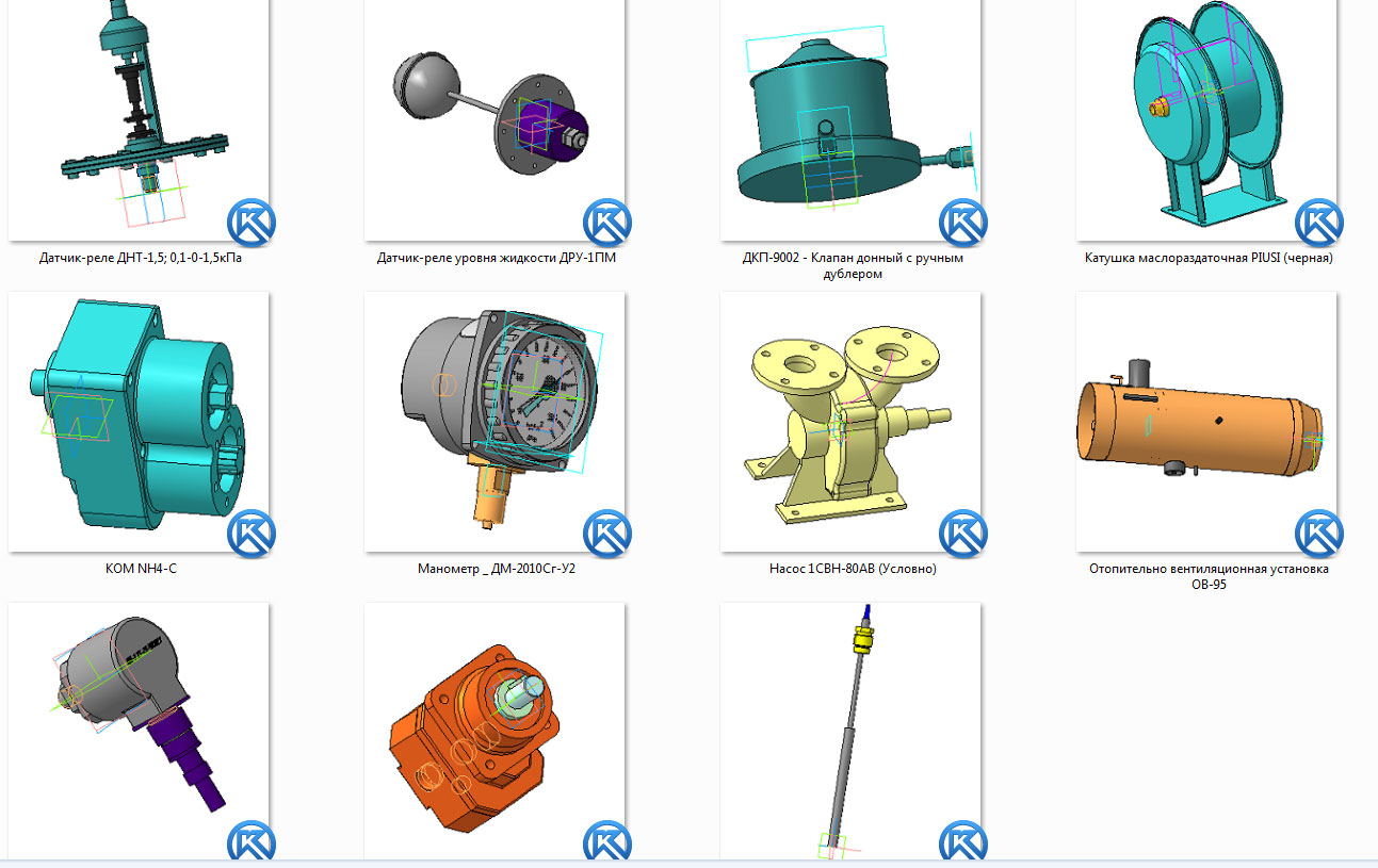 3D модель Сборник 3D моделей оборудования (Датчики, реле, насосы, клапаны и т.д.)