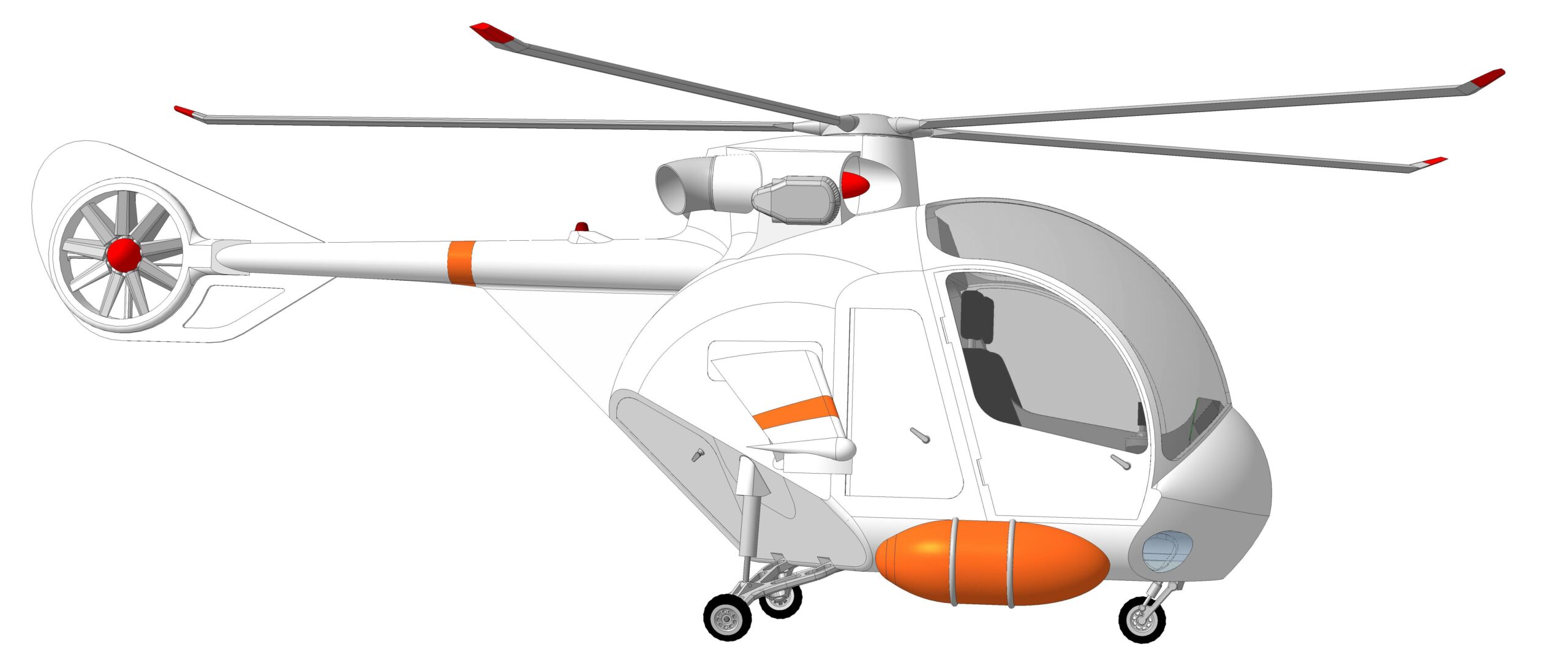 3D модель Легкий вертолет ЛС-2-МЧС