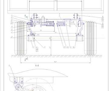 Чертеж Конструкция торсионной подвески колес для прицепа 1 ПТС-6
