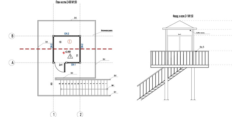 Чертеж Смотровая вышка дежурного