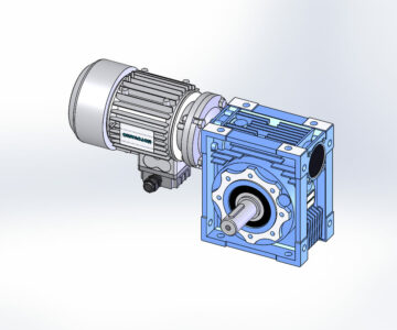 3D модель Мотор-редуктор NMRV-90-50-18-1,1-B14 с односторонним приводным валом