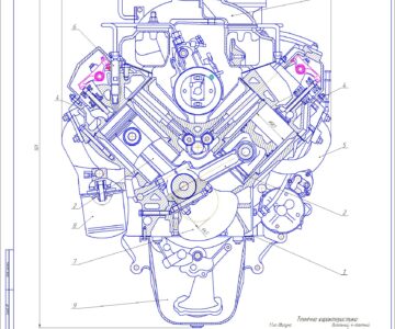 Чертеж Тепловой расчет и конструирование дизельного двигателя на основе прототипа ЗиЛ-645