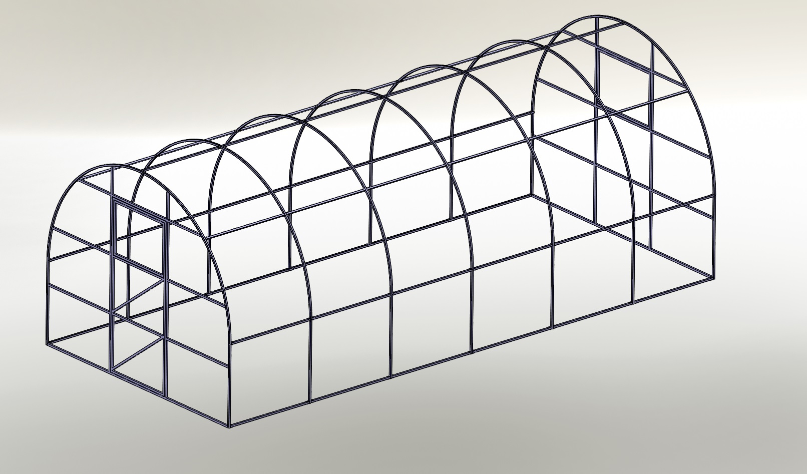 3D модель Теплица 6х2,7 метра