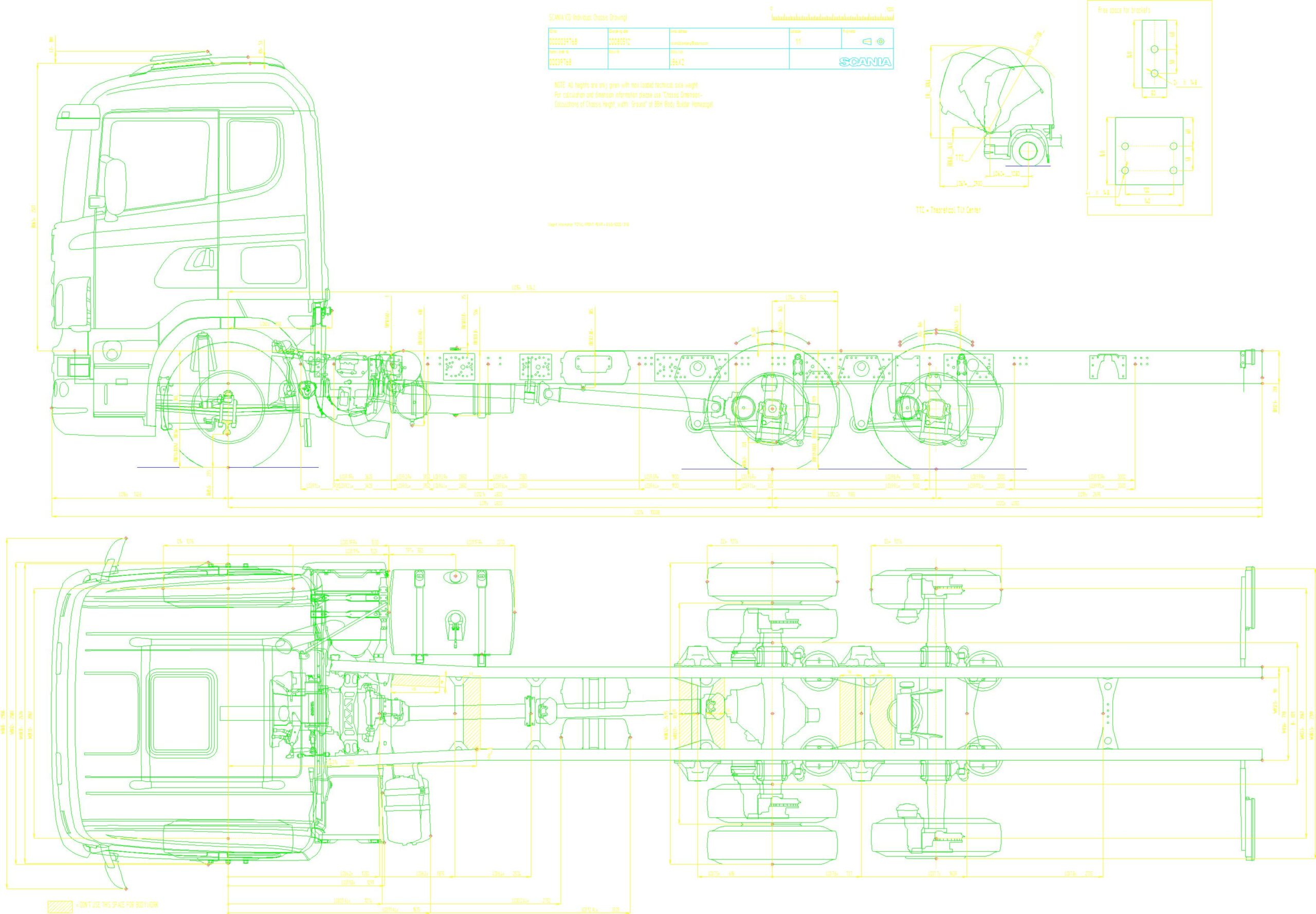 Чертеж Шасси Scania LB6x2