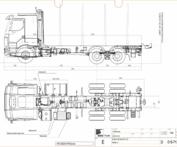 Чертеж Лесовоз Sisu 6x4