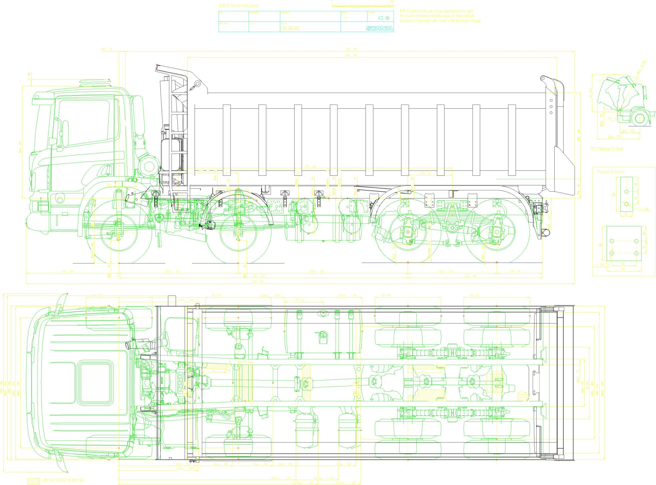 Чертеж Самосвал Scania 8x4