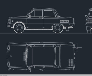 3D модель Чертеж ЗАЗ-968М (Запорожец)