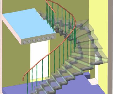 3D модель Лестница комбинированная