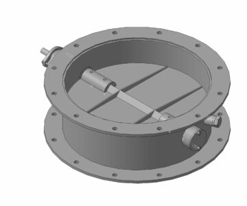 3D модель Клапан поворотный для перекрытия воздуховодов Д=400мм