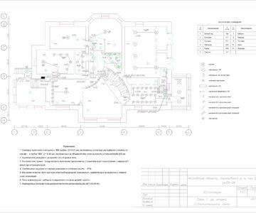 Чертеж Проект электрооборудования коттеджа ЭОМ