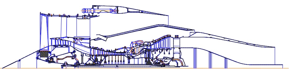 Чертеж Авиационный двигатель CFM-56