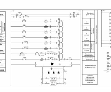 Чертеж Принципиально-монтажная схема управления компрессором ВШВ-2,3/230